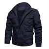 Herbst- und Winter Herren Abnehmbare Kapuze Gewaschenes Fleece Verdickte Jacke Übergröße Air Force Jacke