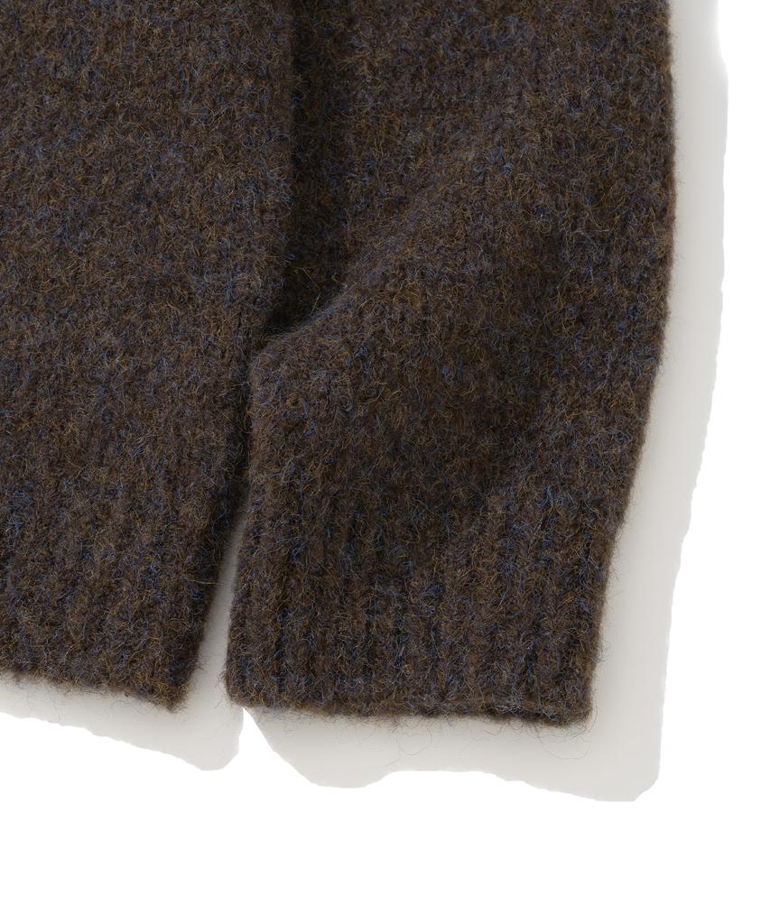 KNITTED Boucle Turtleneck Knit Brown