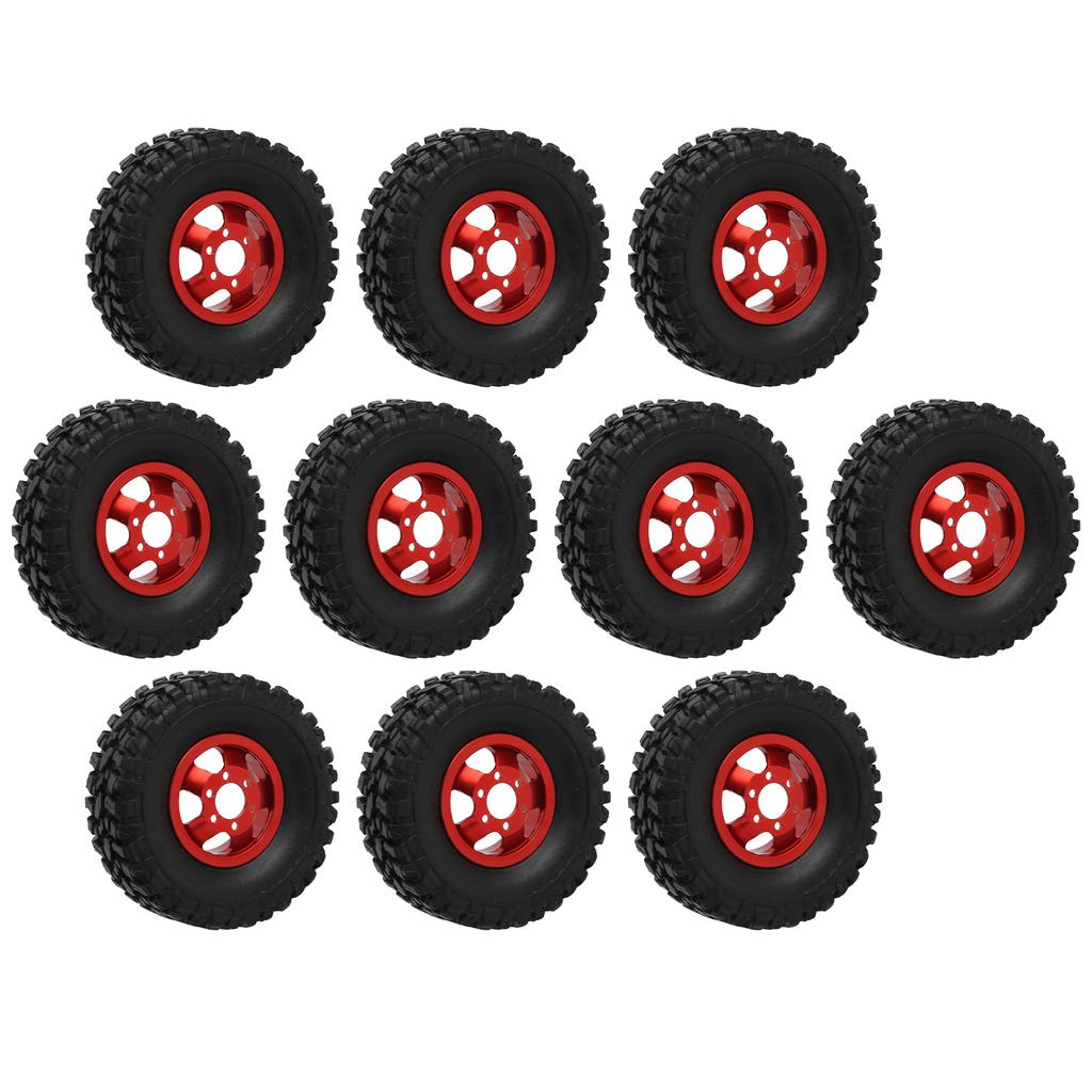 6WD Rubber Tires Aluminum Alloy Wheel Hub for WPL B24 B36 1 16 RC Car Upgrade PartRed