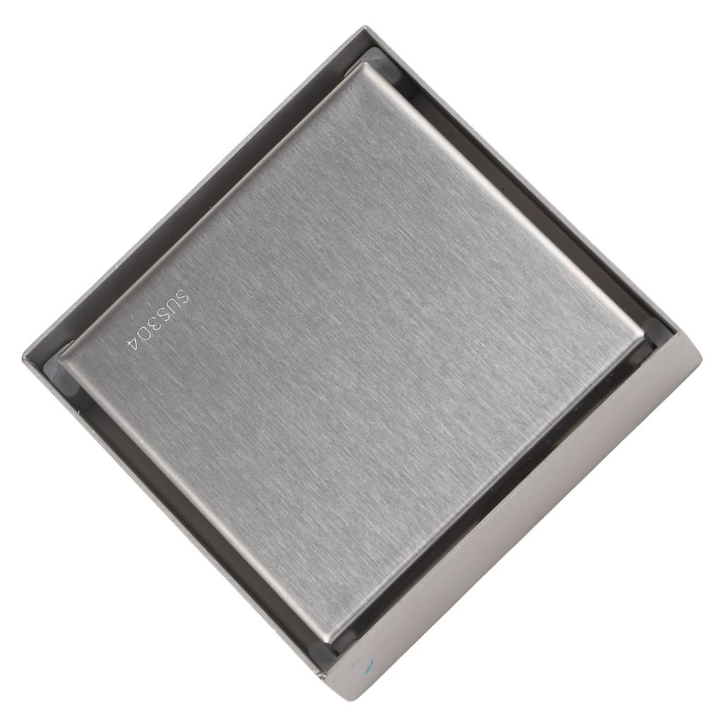 4 Inch Square Invisible Shower Drain Stainless Steel Anti Odor Bathroom Floor Drain 1.3mm Tileable