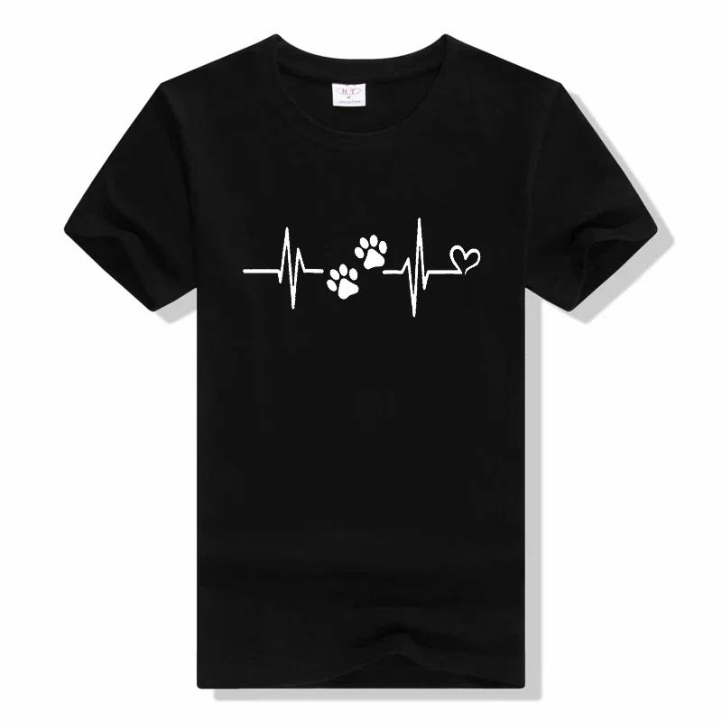 Love Dog Paw t shirt Love Trend Style Dog Paw Cartoon Animal Pet Summer Graphic Print Female Stylish T Top Shirt