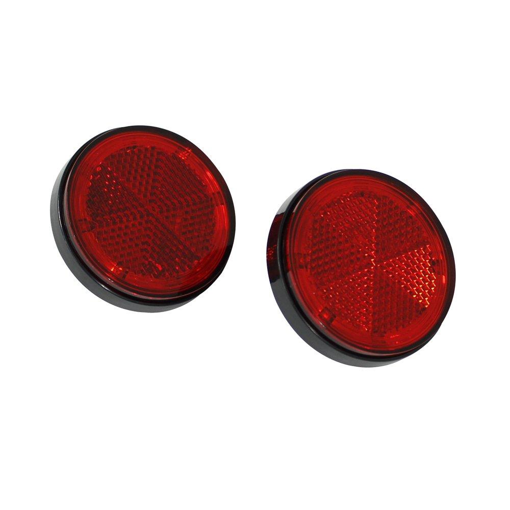 Tsuchiya Yac CE-344R Car Supplies LED Meteor Reclamph, Round, Red/Red (Light), DC24V, Pack of 2