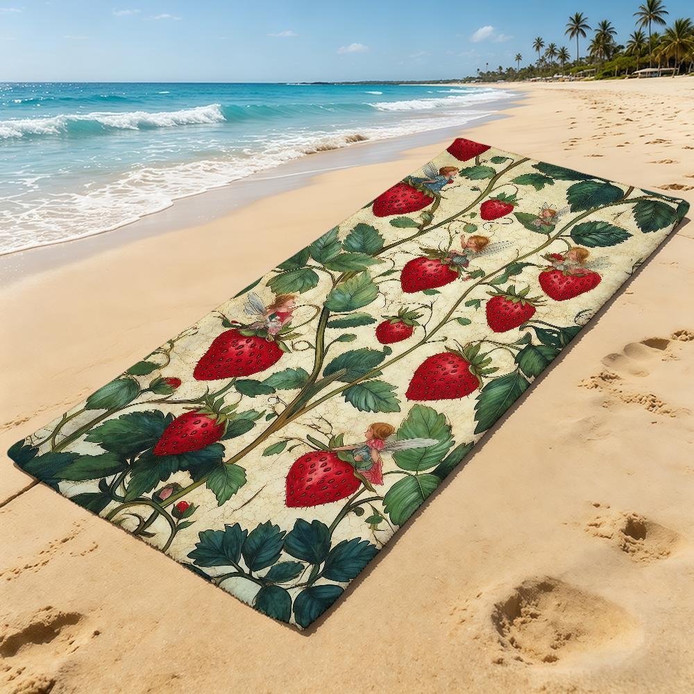 Strawberry Cute Anime Towel For Outdoor Camping Beach Towel Super Absorbent Quick-Drying Summer Towel