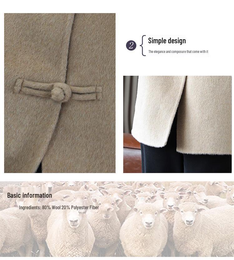 Mom's Elegant Wool Lapel Coat for Middle-Aged & Elderly Women - Autumn/Winter Fashion