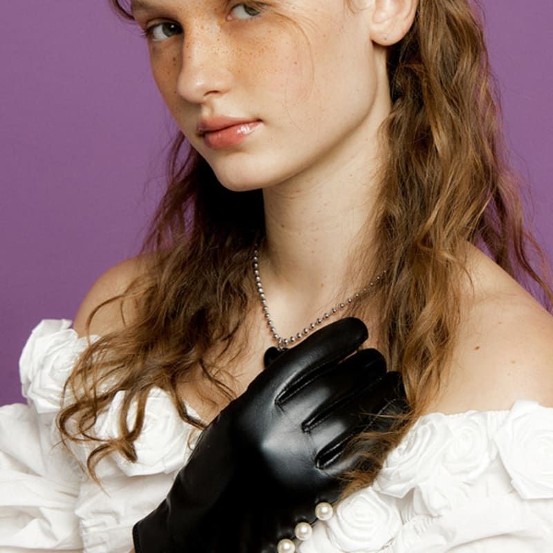 

XPIER 7pearls черная кожаная перчатка black