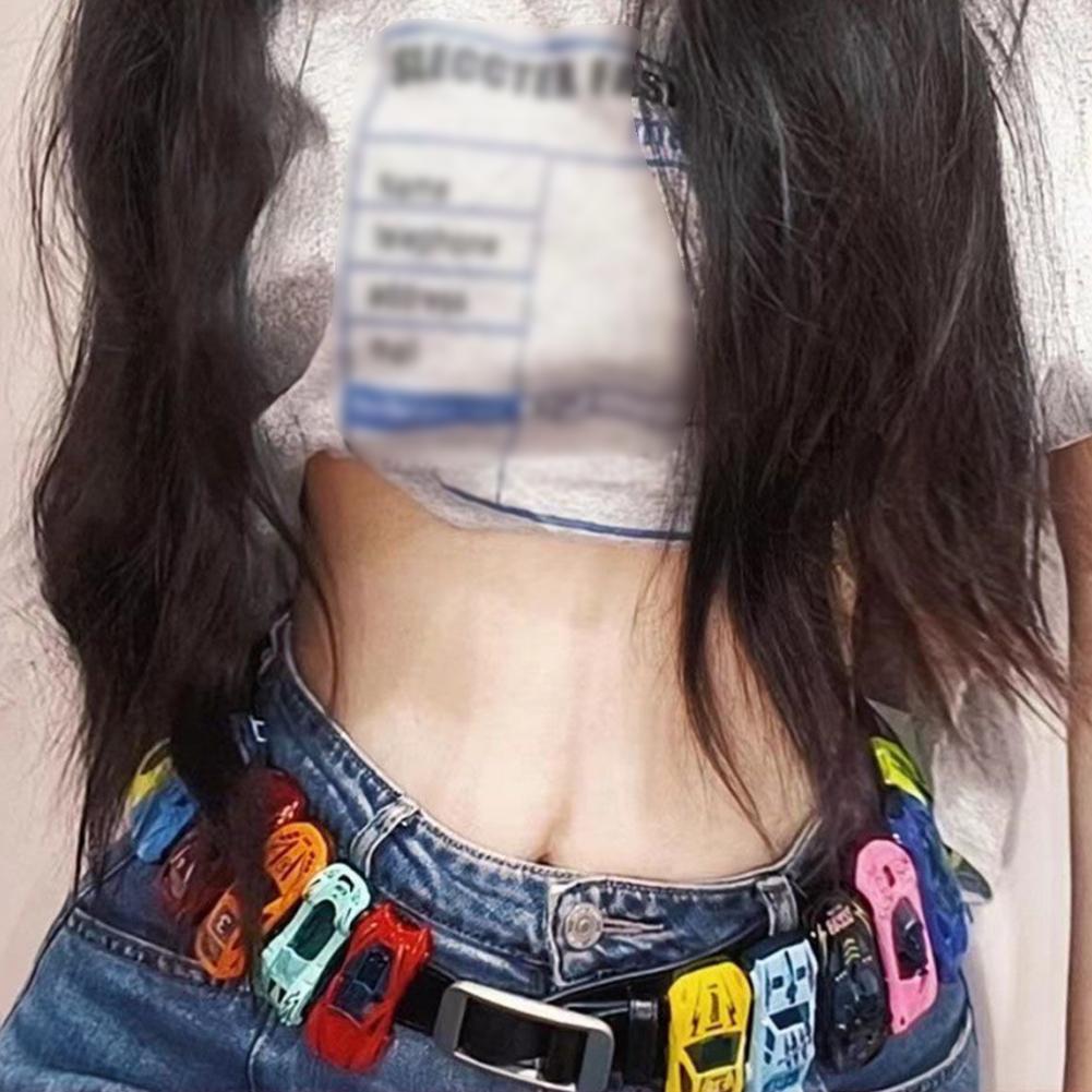 Personality Colorful Car Waist Belt Chain Punk Youth Style Belt with Multi-function and Fashion Sense Ins Versatile Jeans
