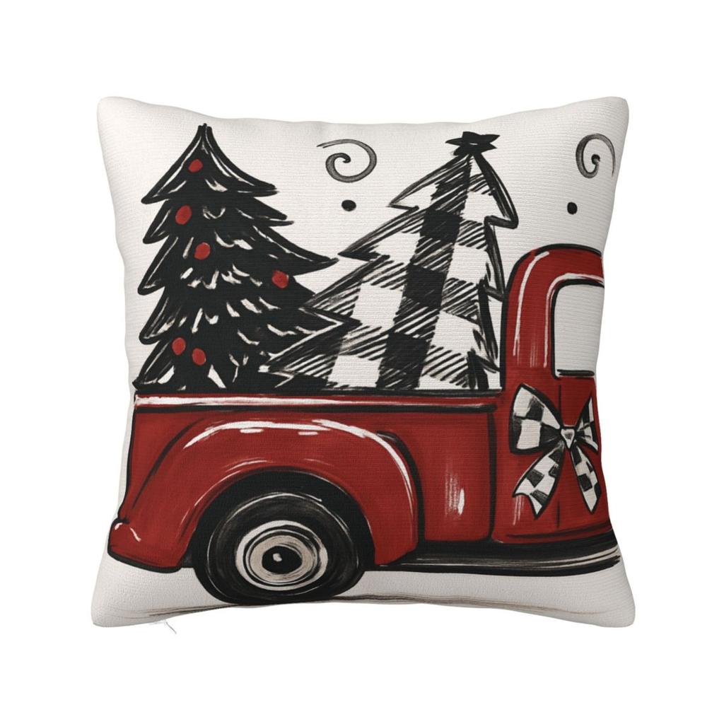Chrismas Snowflake Letter Print Pillow Case Cushion Cover Polyester Graphic Pillow Cover Pillowcases Office Car Home Decorative