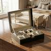 PU Leather Watch Storage Box Black Watch Box Durable Watch Organizer  Watch Display