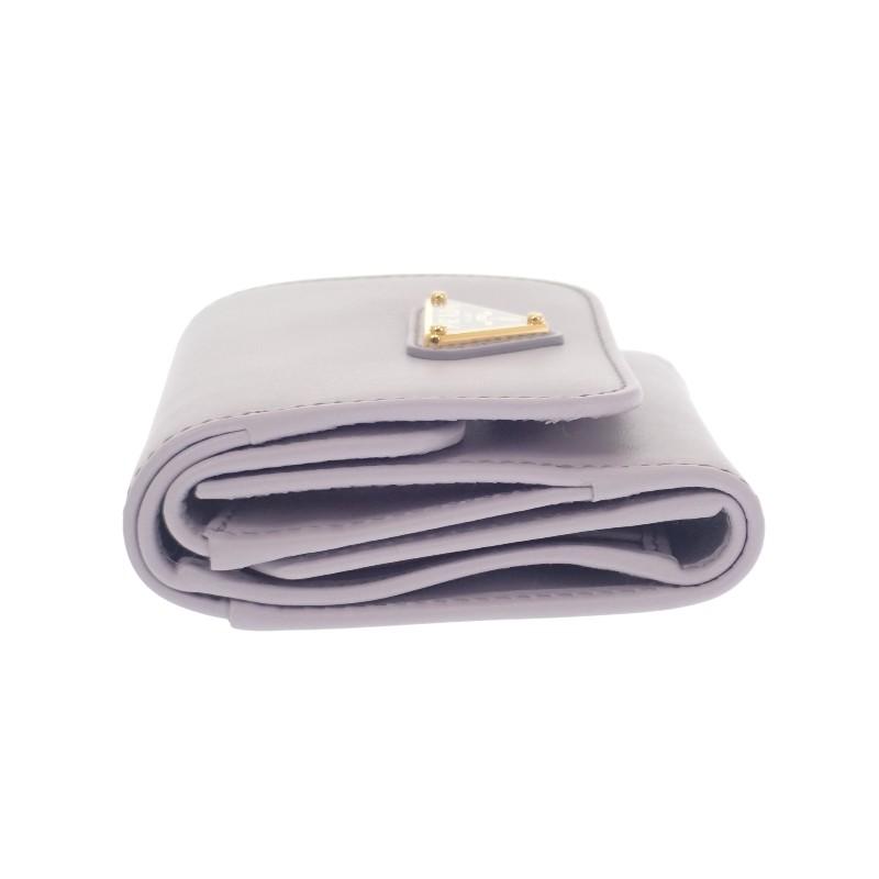 Prada 1MH043_2CNP_F0230 Dreifach gefaltete Geldbörse lila/Glycine Kalbsleder Damen