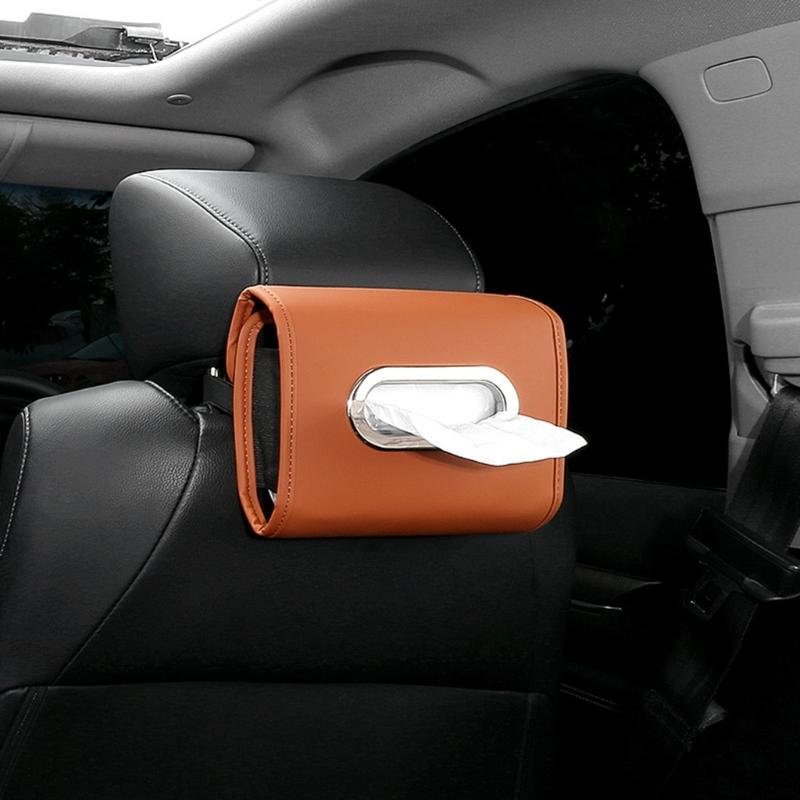 Porta Fazzoletti per Auto, Copertura Scatola Fazzoletti in Pelle PU per Sedile Posteriore Auto, Perfetto per l'Organizzazione e gli Usi Quotidiani