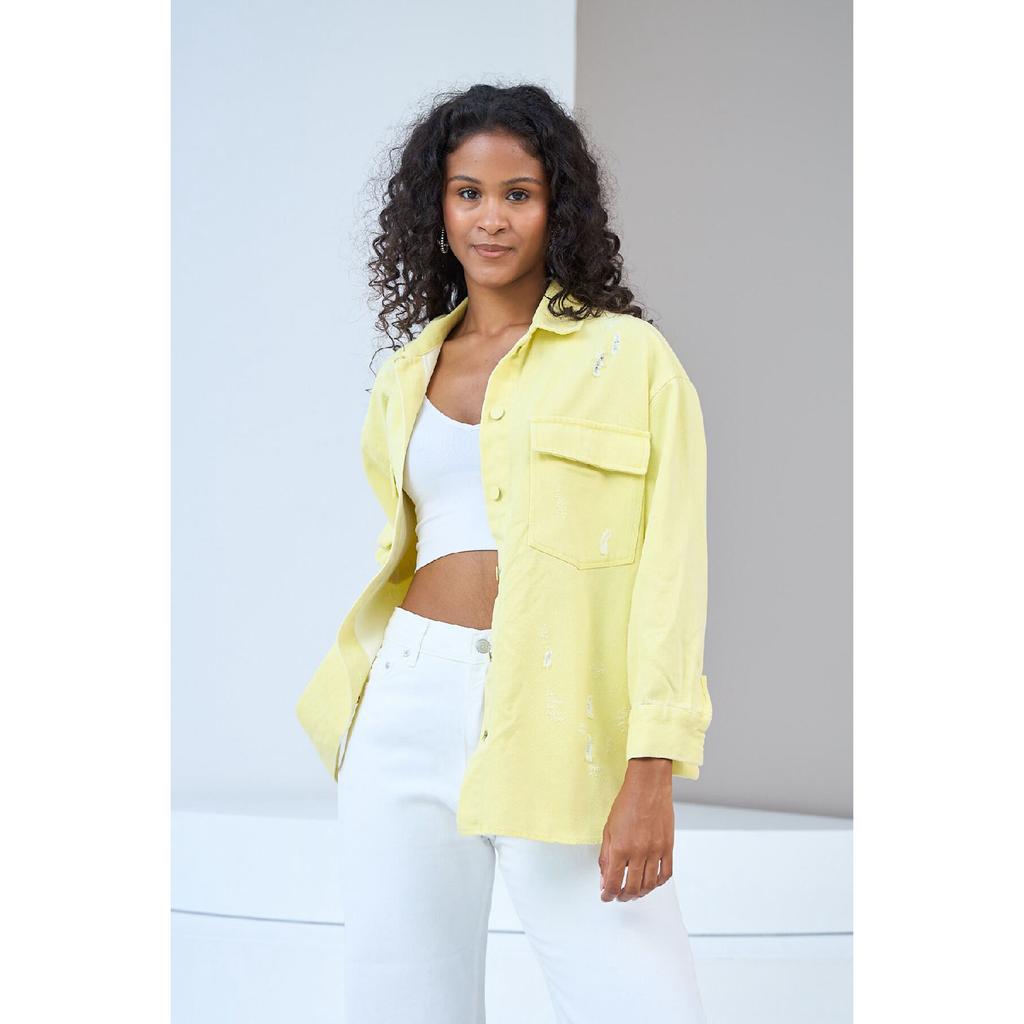 Women Colorful Denim Shirt