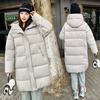 Russia Thickened Winter Long Knee Cotton Clothes Women's Korean Version Thickened Hooded Simple Bread Clothes Winter Coat
