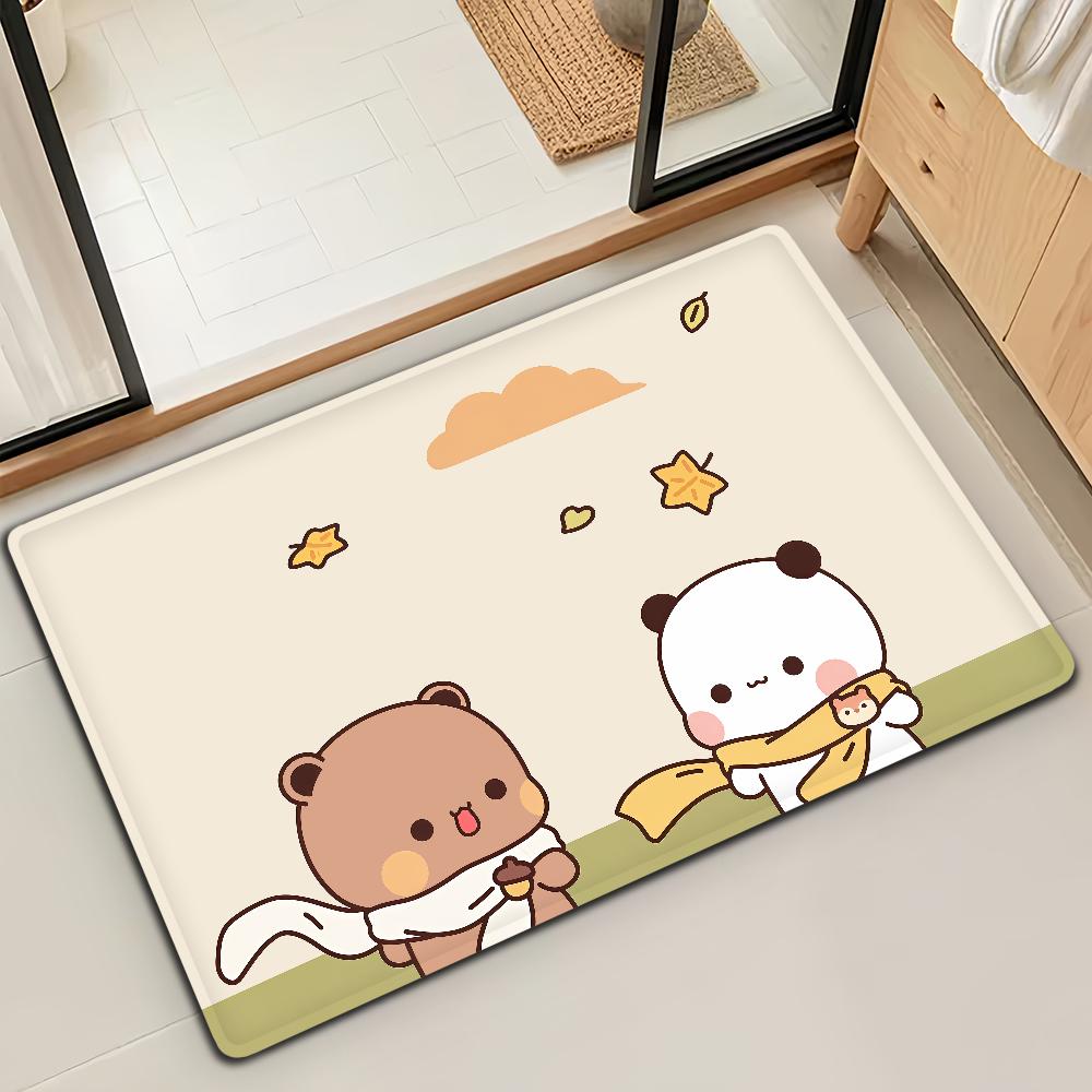 Bubu Dudu Cartoon Anime Door Mat Bath Microfiber Decorative Versatile Flannel Floor Mat Quick Dry Absorbent Non-slip Sole