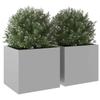 Planters 2 pcs Silver 32 x 30 x 29 cm Galvanized Steel