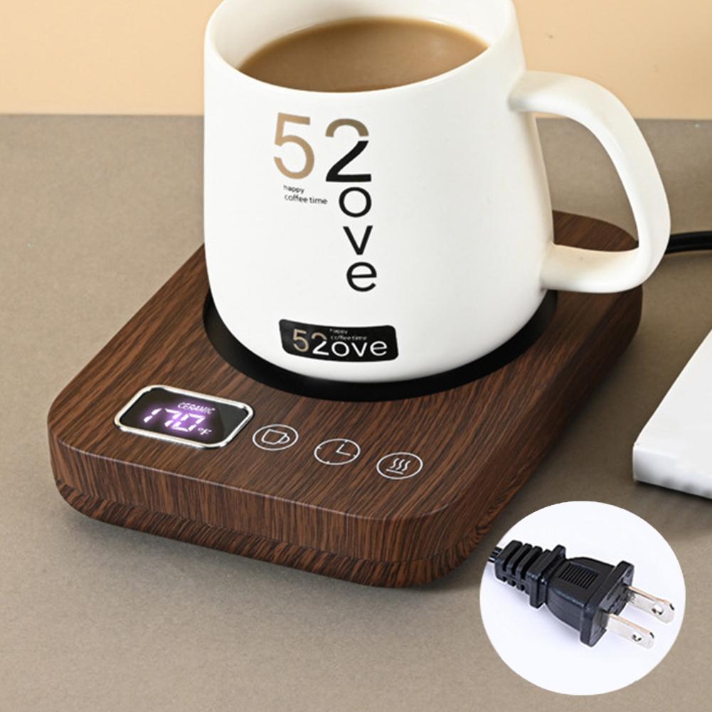 Coffee Warmer With Non-Slip Base Wood Grain Cup Warmer For Winter
