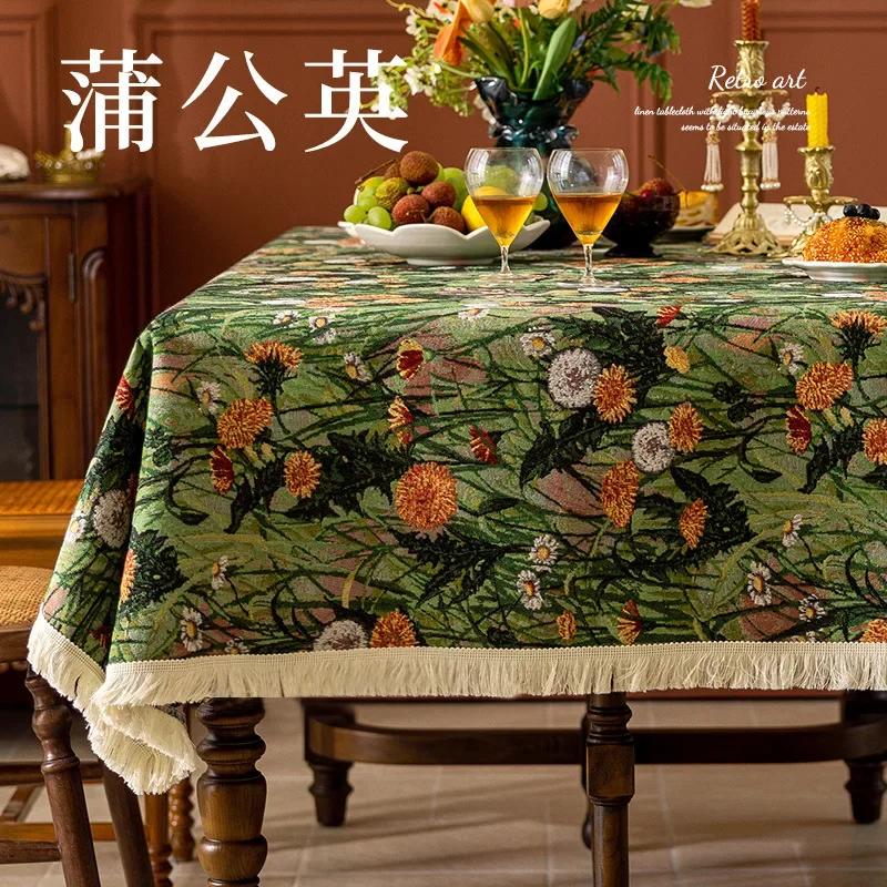 Vintage Bohemian Style Dining Table Cloth Cotton and Linen Home Decor Geometric Tablecloth Furniture Tea Table Dust Cover Towel