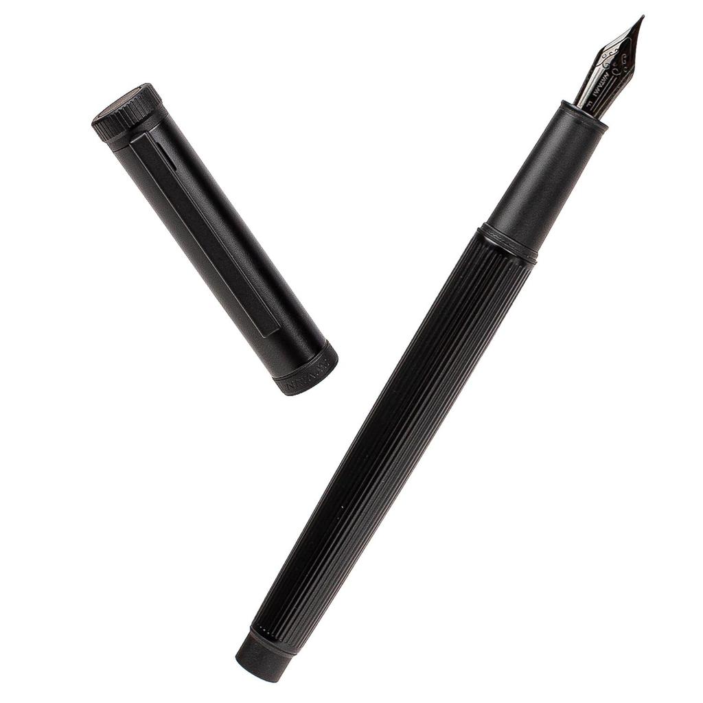 Natami Fountain Extra Fine Piston with Ink Smooth Writing Black Metal Ideal for and Pen, Nib, Filling, Converter, Experience, Pen, Office, Business,