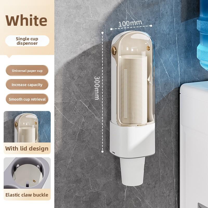 Disposable Cup Pick-up Device Household Wall-mounted Paper Cup Pick-up Cup Holder Dust-proof and Non-punching Cup Storage Rack