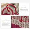 Woven Handheld Vegetable Basket High-End Bath Basket Fashion Plastic Woven Basket  Vegetable Market