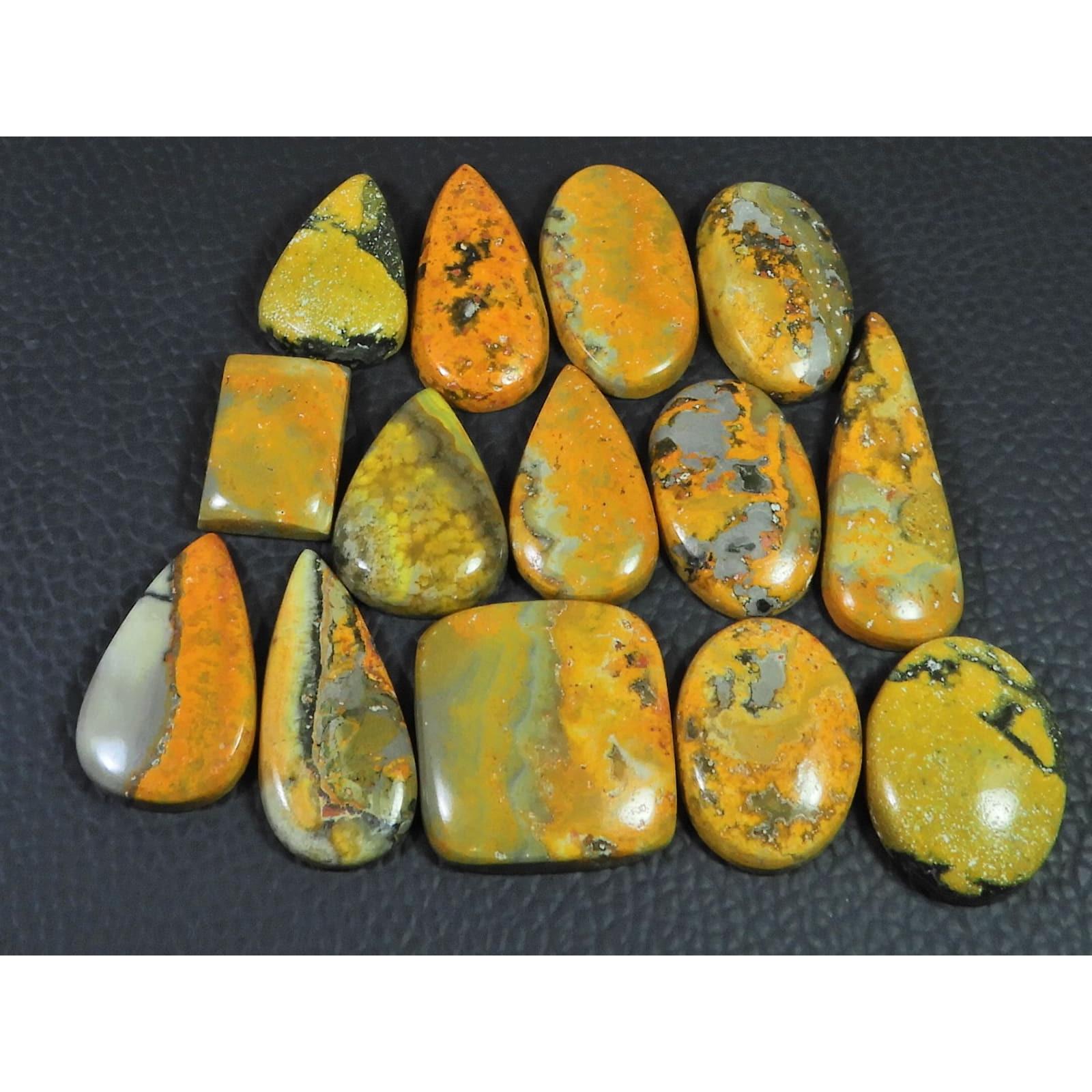 230Cts. Natural Bumble Bee Jasper Mix Cabochon Loose Gemstone 14Pcs Lot C-2248