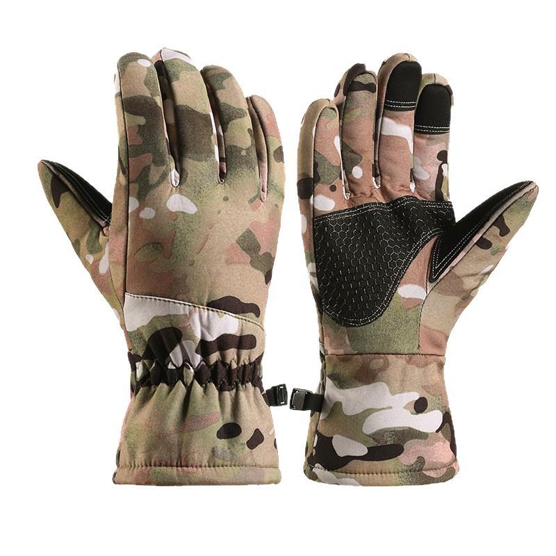 Tactical Gloves for Men Cold Resistant Windproof Touch Screen Thick Fleece Winter Gloves for Outdoor Motorcycle Cycling