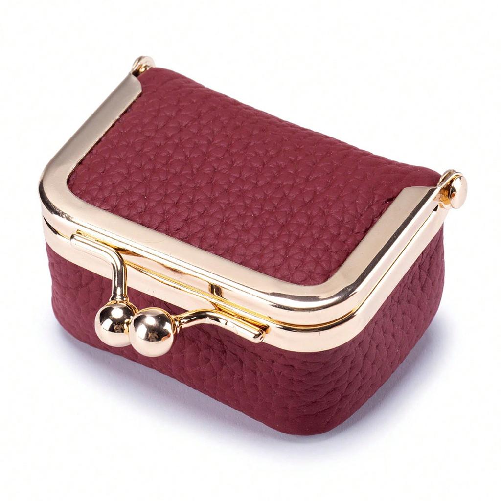 Mini jewelry boxportable solid color coin purse storage boxwith kiss lock travel essential ring box suitable for rings/necklaces