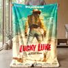 Soft Flannel Blanket Lightweight Cozy Bedroom Living Room CoverLucky Luke