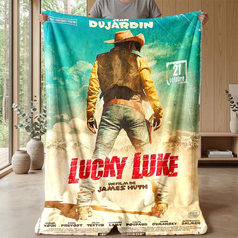 Soft Flannel Blanket Lightweight Cozy Bedroom Living Room CoverLucky Luke