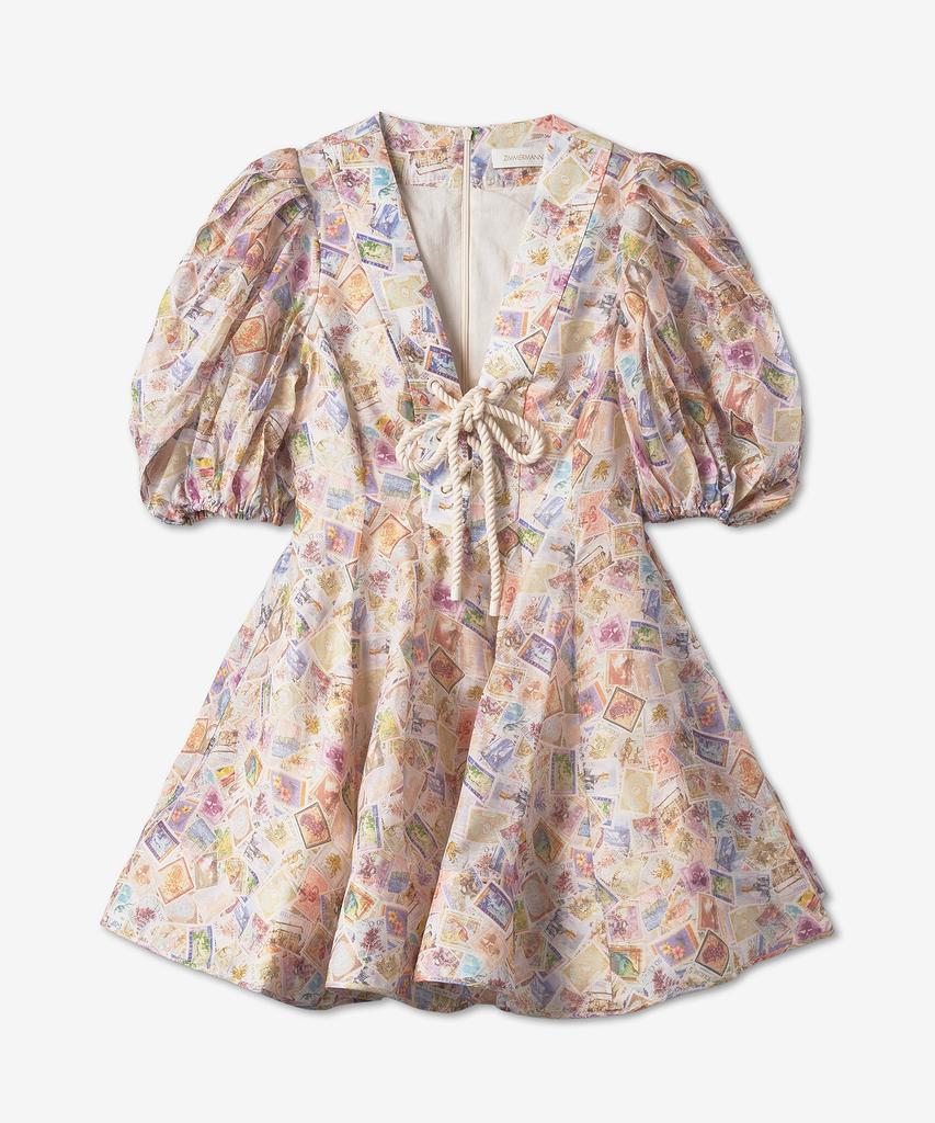 Jimmeoman High-Tide Puff Sleeve Mini Dress - Multicolor / 5475Dhigstmpr