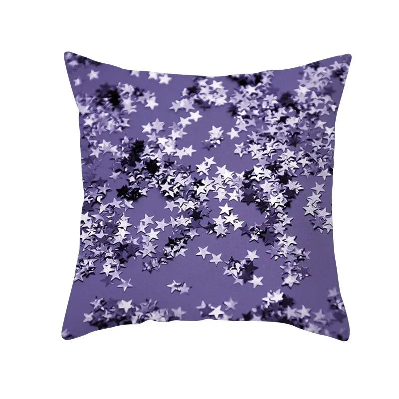 45x45cm Heart Charms Purple Geometric Pillow Case Peach Skin Ins Styles Cushion Cover Marble Aloe Vera Plant Home Decoration