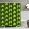 Bright Green Leaf Pattern Shower Curtain Eco-Friendly Bath Decor For Home Living Room Or Bathroom Extra Long Waterproof Shower C