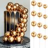 10Pcs 2-3cm Ball Cake Topper Gold Blue Pink DIY Cake Decorations Wedding Kids Birthday Party Supplies Baby Shower Cupcake Flag