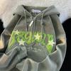 Módní vyšívané mikiny s kapucí na zip Dámské podzimní topy s dlouhým rukávem Volné mikiny Harajuku Y2K Oblečení Dámská mikina Bunda