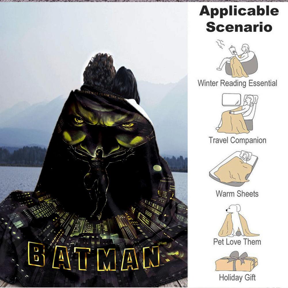 1pc Batman Blanket Lightweight Flannel Throw For Sofa, Bed, Travel, Camping, Livingroom, Office, Couch, Chair, And Bed