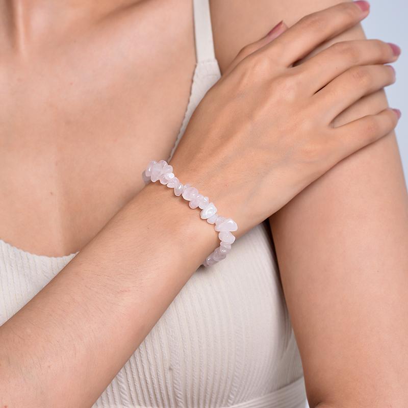 Lucky Energy Irregular Natural Stone Bracelet Bangle For Women Loose Spacer Beads Adjustable Bracelet Female Zircon Accessories