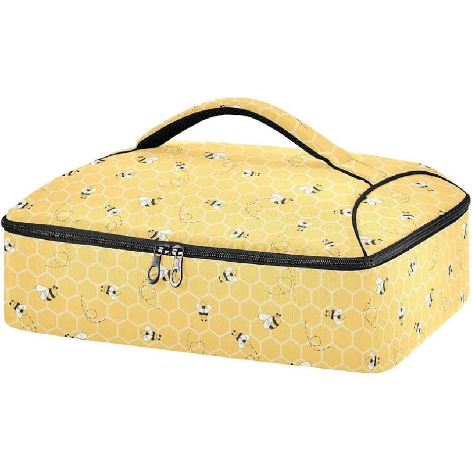 

Kcldeci Insulated Casserole Carrier Hearts and Flowers Casserole Dish Carrier Bag for Hot or Cold Food D02