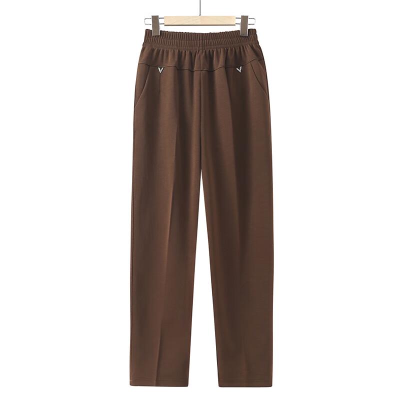 XUEXI Women's Casual Elastic Waist Straight-Leg Trousers