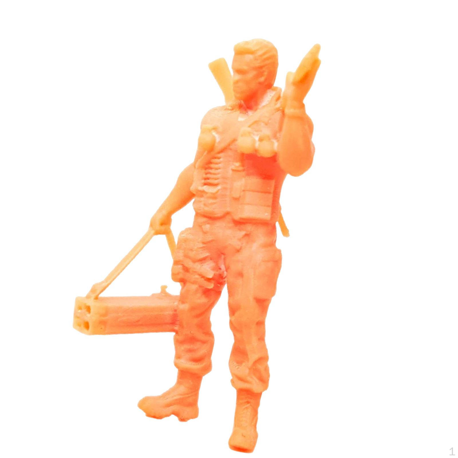 1/64 Figures Miniature Model Figures, Architectural Simulation Toy, Character Doll Tiny Schwarz