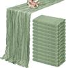10PCS Terracotta Semi-Sheer Table Runner Gauze Cheesecloth Table Setting Dining Wedding Reception Events Christmas Fall Decor