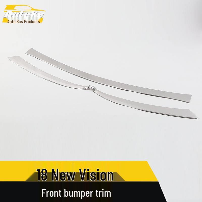 Fits 18 New Vision Models: Front Bumper Trim, Lip Grille, Anti-Scratch Decorative Sticker Set.
