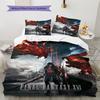 Final Fantasy Pattern Bedding Quilt Set Quilt Cover Pillowcase Home Decoration Gift (1 * duvet cover + 2 * pillowcase, without core)