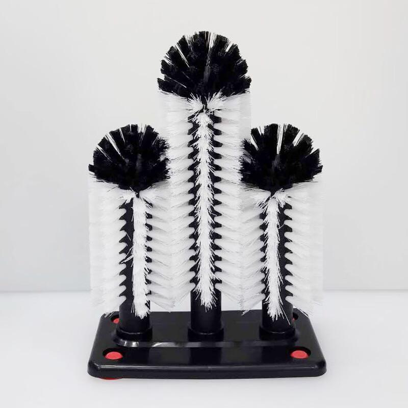 Abay Fixed Triple-Head Glass and Bottle Cleaning Brush