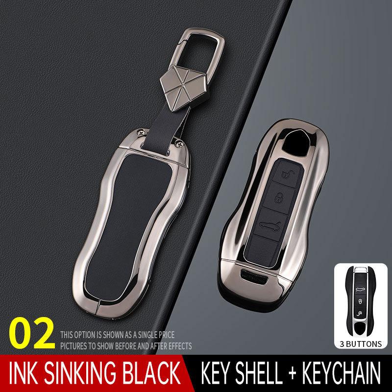 Für Porsche Schlüsseletui Cayenne Macan Paramela 911 Auto-Schlüsseletui 718 Metall Leder Schnalle