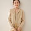 2024 A/W Women's Pure Cashmere Hooded Double Zipper Cardigan - Solid Color, Stylish & Warm.