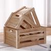 Retro Distressed Wooden Slat Storage Box for Display and Decor