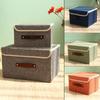 Thicken Storage Boxes Foldable Clothes Box High-quality Cotton and Linen Storage Box with Lid Washable Cloth Storage Boxes