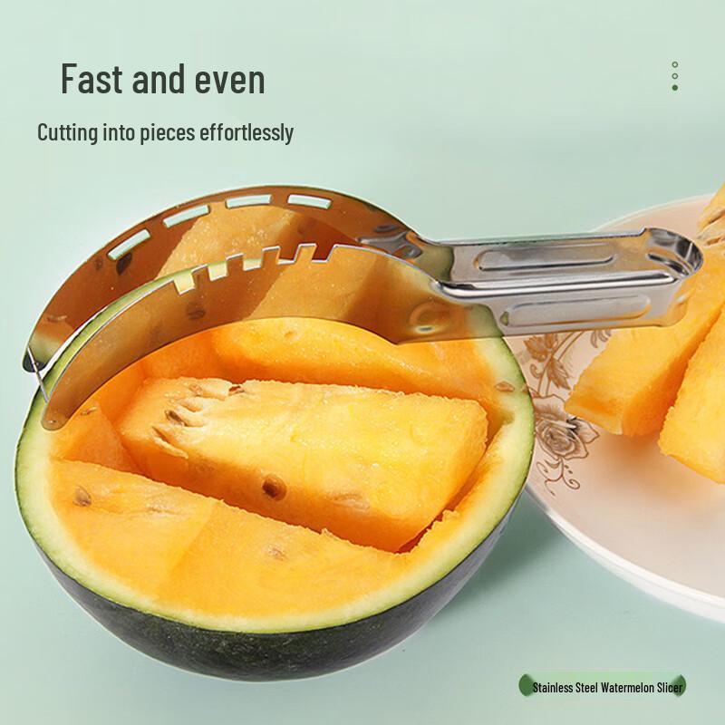 Multi-functional Stainless Steel Watermelon Slicer & Fork Set