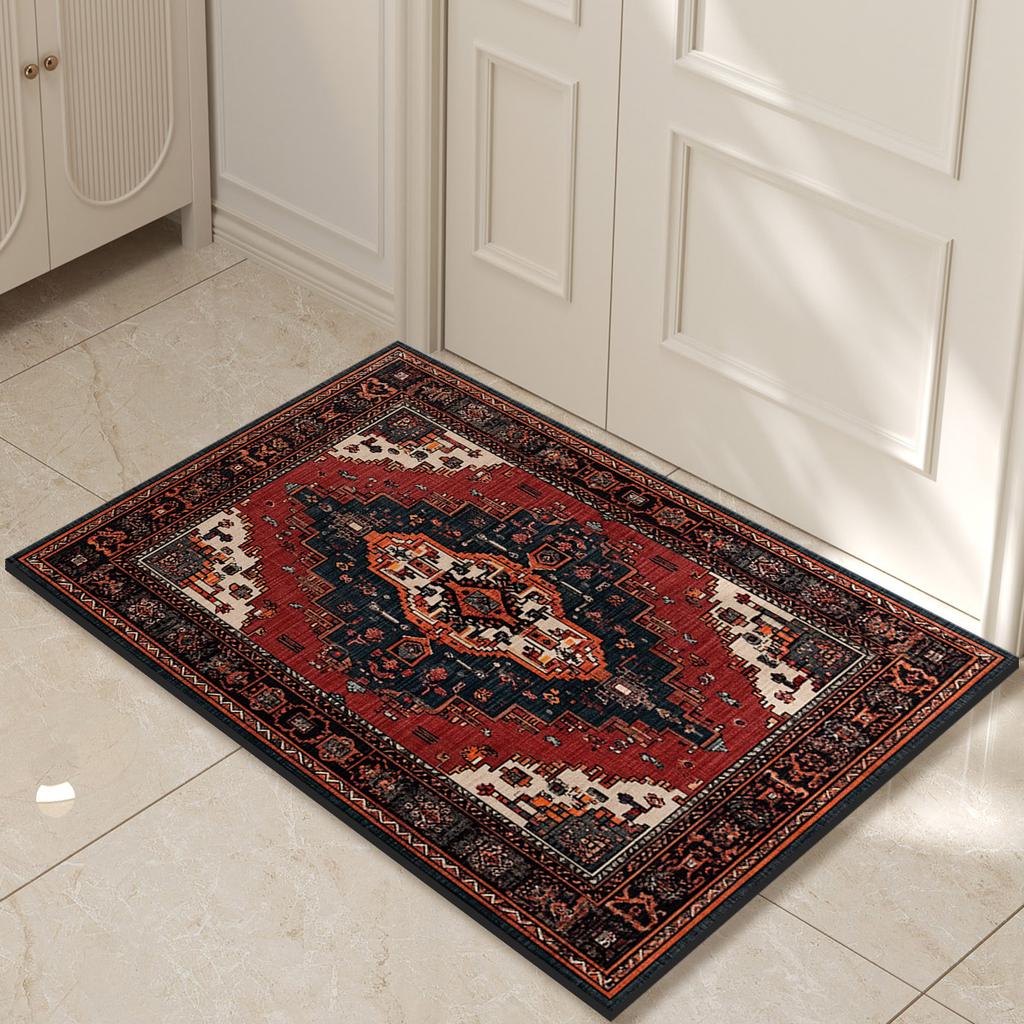 Retro Entrance Doormat Door Mat Outdoor Welcome Home Front Room Rugs Floor Foot Mat Hallway Carpet Anti Slip Washable