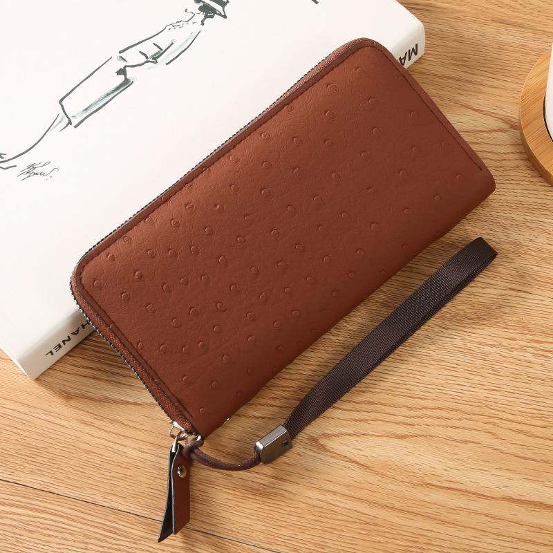 

Клатч с узором под страуса, женский новый модный клатч высокого класса, длинный кошелек коричневый