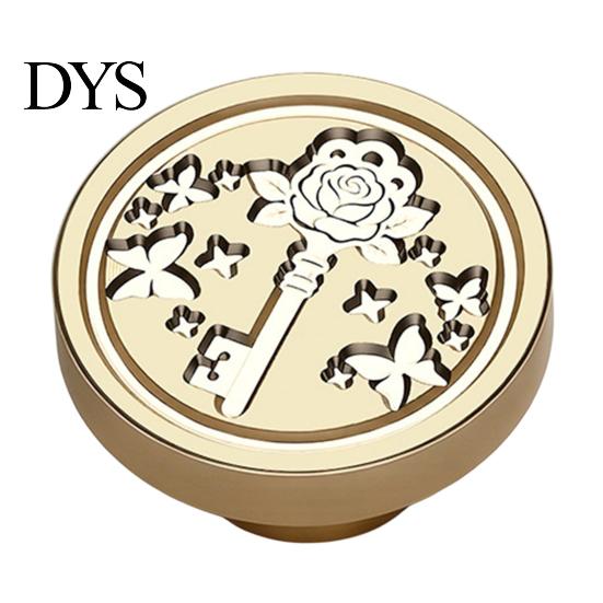 Crafting Stamp Replacement Brass Wax Seal Head, Vintage Key Pattern Embossed Sealing Accessories Head for Envelope Journal Gift Packaging Invitation